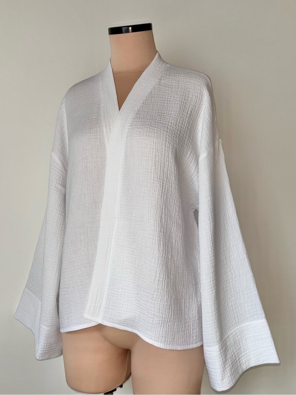 100% Cotton Kimono Handmade Short Muslin Boho Cardigan S M L Double Gauze Summer